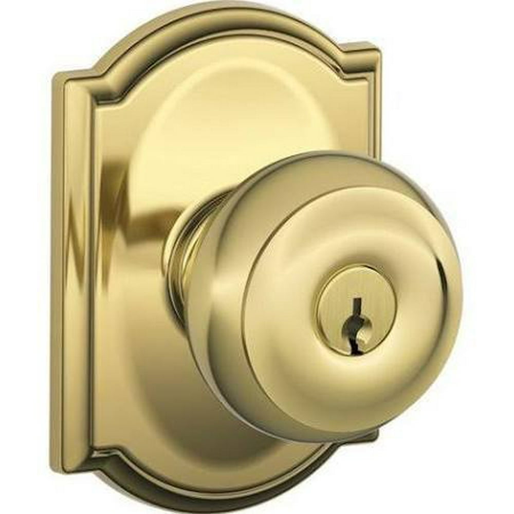 Schlage Knob with Camelot Trim Keyed Entry Lock