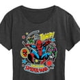 thumbnail image 3 of Marvel Spider-Man - Stickers Style - Ladies Short Sleeve Graphic T-Shirt, 3 of 5