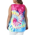 thumbnail image 3 of Agnes Orinda Women's Plus Size Tank Top Tie Dye V-neck Sleeveless Tshirts Summer Casual Basic Tees 1X Blue, 3 of 6
