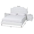 thumbnail image 5 of Baxton Studio Carlotta Contemporary Glam White Faux Leather Upholstered King Size 3-Piece Bedroom Set, 5 of 27