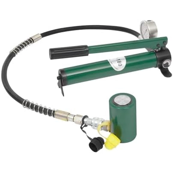 10 Ton Hydraulic Ram Jack   cp-180 Hand Pump with Pressure Gauge, Low Profile Hydraulic Jack Porta Power Kit, Portable Hydraulic Jack Hydraulic Lifting Cylinders, 2" Stroke$$Tools & Hardware Other