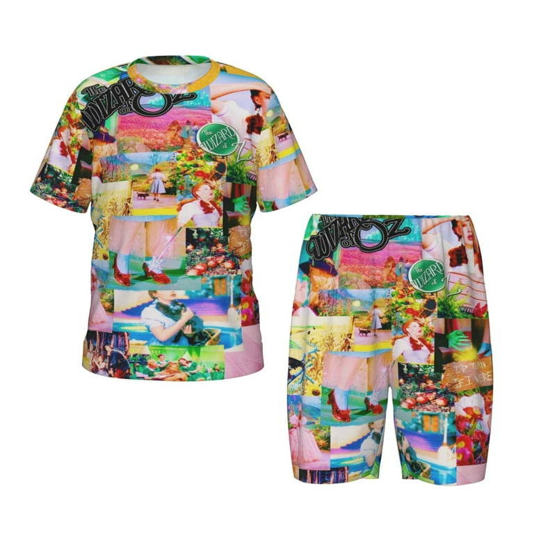 Kids Wizard of Oz Shirt And Short Set Cartoon Printed Pajamas Set Summer Short Pjs For Boys Girls Teens