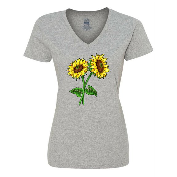 Inktastic Pair of Sunflowers Women's V-Neck T-Shirt