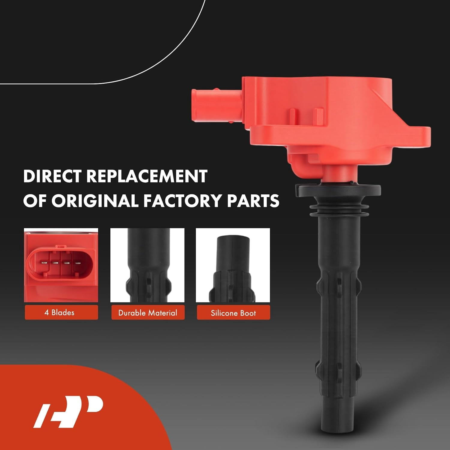 A-Premium Red Set of 12 Ignition Coil Pack and Iridium Spark Plugs Compatible with Mercedes-Benz C230, C250, C280, C300, C350, E300, GLK350, ML350, S400, SLK280, R350, CLK350 & Dodge & Freightliner