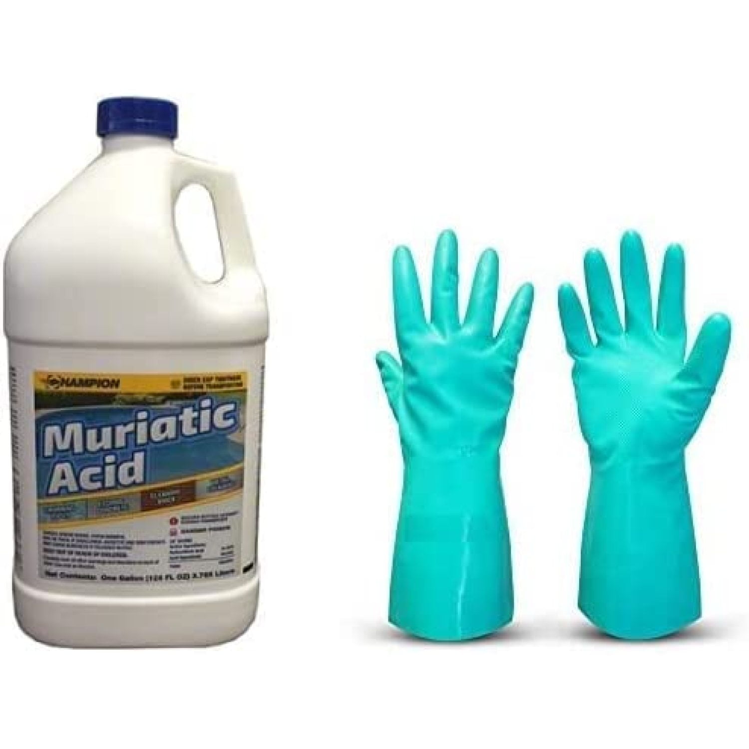pp CH516 Muriatic Acid, 1 gal w/ Tuff Guy Gloves (Single)