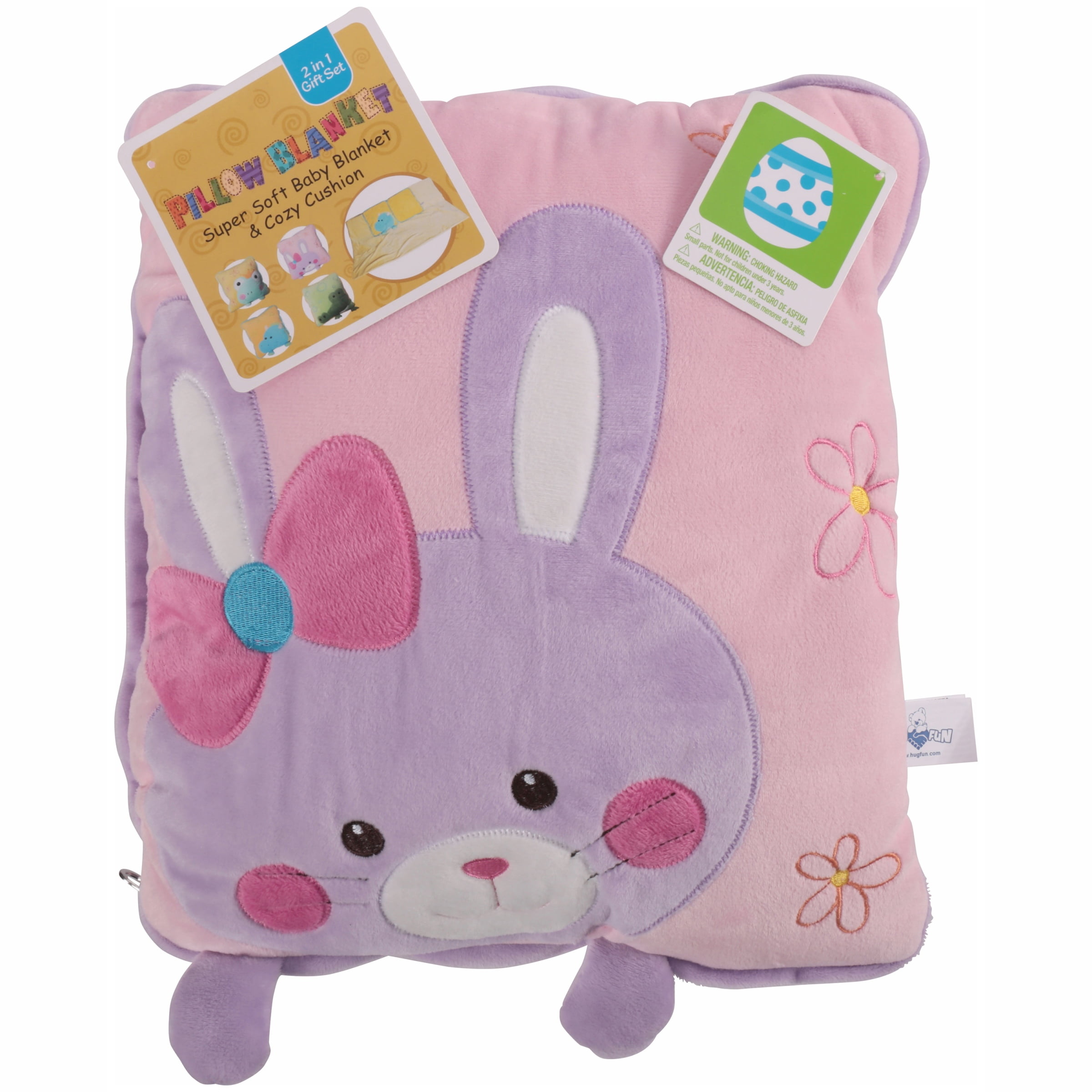 Hugfun Super Soft Baby Blanket Cozy Cushion 2 In 1 Gift Set