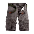 thumbnail image 2 of YUEVE Shorts Cargo pour Hommes Taille Élastique Ample Léger Randonnée Extérieure Court Décontracté Couleur Unie Jambe Droite, 2 of 2
