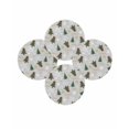 thumbnail image 7 of 13 Inch Round Placemats Set of 4, Grey Christmas Non Slip Heat Insulation PP Table Mats, Winter Green Pine Tree Gold Snowflake Washable Place Mats for Kitchen Dining Party Table Decor, 7 of 7