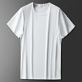 thumbnail image 4 of sunsanly Men Pullover Breathable Quick Dry Ice Silk Mesh Loose Everyday Wearing Cotton O-neck Short Sleeve Men T-Shirt Summer Accessories, 4 of 8
