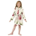 thumbnail image 6 of FORMRS Niños Bathrobe Unisex Hooded Robe Soft Plush Pajamas Sleepwear, Size 2-3T, Cute Cherry, 6 of 7