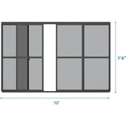Mirador 111S Outdoor Pergola Aluminum Sliding PC Door w/Handle 13 Side, 4 Panels, Dark Grey(Not Pergola)
