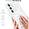 thumbnail image 6 of for Samsung Galaxy S23 FE Case, Cute Phone Case Floral Rose Aesthetic Flower Clear Case for Women Girls Slim Pattern Anti-Yellow Shockproof Protective TPU Bumper Case, White, 6 of 15