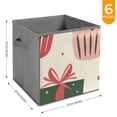 thumbnail image 6 of Collapsible Oxford Fabric Storage Cubes with Handles, Large Mid Foldable Oxford Cloth Bins Set of 2/6, Closet Organizers for Shelves Clothes Home Kitchen Toy - Snow Cake Gift Christmas-2, 6 of 7