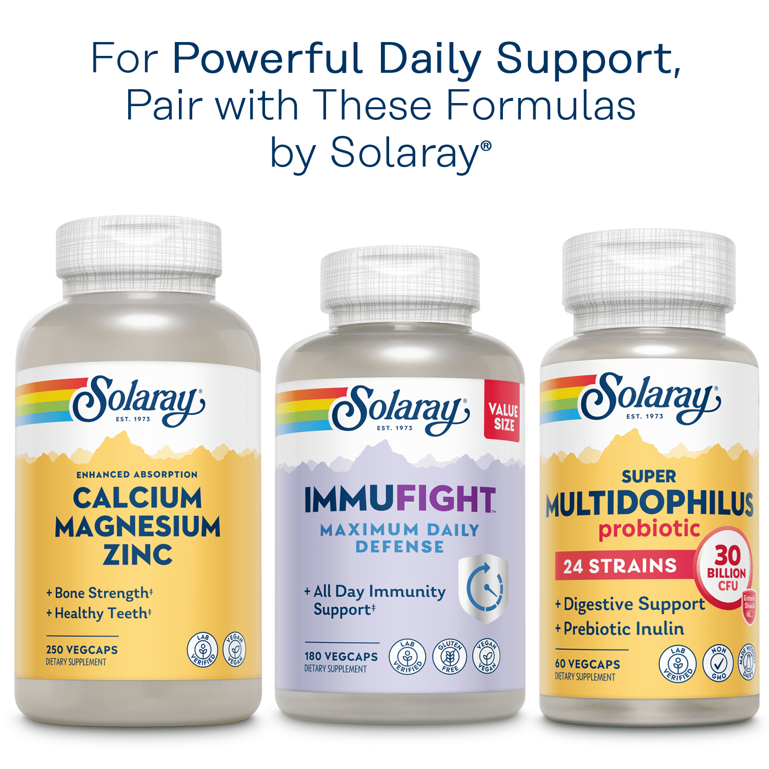 Solaray Once Daily Adult 50+ Multivitamin, Healthy Energy, Heart, Eye & Immune Support for Mature Adults, 90 VegCaps