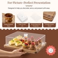 thumbnail image 3 of Homesphere Soporte para tartas de madera de acacia con tapa, soporte rectangular para tartas 2 en 1, juego de mesa de postre y tabla de charcutería para patatas fritas de queso, plato de frutas, cubie, 3 of 7