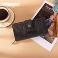 thumbnail image 4 of Wrangler Women's RFID Bifold Wallet - Large Western Tooling Flower Design, Card Case & Cash Organizer, Stylish Travel Clutch for Ladies, Black, 4 of 5