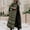 Army Green, variant on Jesvior Women'S Long Down Jacket with Hood Winter Casual Thick Warm Coat Turndown Collar Long Sleeve Solid Puffer Jacket for Daily Wear