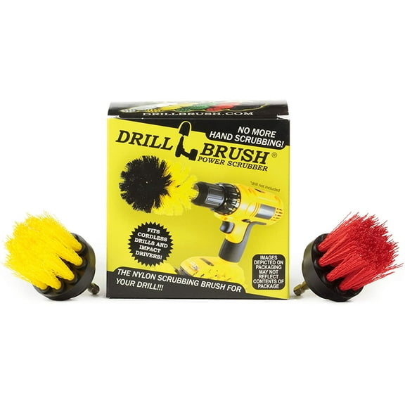 Cleaning Supplies - Drill Brush - Grout Cleaner - 2-inch Long Bristle Spin Brush Set - Bird Bath - Gnome - Scrubber - Bathroom Accessories - Shower Curtain - Bath Mat - Shower Cleaner - Rust - Calcium