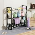 thumbnail image 4 of Adjustable - Dumbbell Rack \u Heavy-Duty Metal Weight Storage Stand for Dumbbells Kettlebells and More \u Space-Efficient Home Gym Organizer \u lb Capacity, 4 of 10