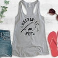 thumbnail image 2 of Keepin' It Reel Tank Top, Ladies Racerback Tank Top, Fishing Tank, Fish Pun Tank, Fisherman Tank, Heather Gray, Small, 2 of 3