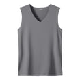 thumbnail image 2 of Men Tank Tops Quick Dry Sport Bodybuilding Gym Athletic Workout V-Neck Sleeveless T-Shirts summer Casual top Gray 5XL, 2 of 6