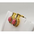 thumbnail image 4 of Pink Opal & Topaz Gold Earrings, 4 of 5