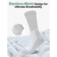 thumbnail image 5 of AMITOFO Diabetic Crew Socks for Men & Women —Bamboo Viscose Non-Binding Seamless Socks with Reinforced Heel & Toe , 3 Pairs,Size 9-11, Multi Color, 5 of 8