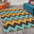 thumbnail image 2 of Chevron Decorative Rug, Zig Zag Lines Pattern on Wooden Looking Background Rustic Home Print, Quality Carpet for Bedroom Dorm and Living Room, 6 Sizes, Pale Orange, by Ambesonne, 2 of 4
