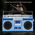 Portable Bluetooth Boombox AM/FM Radio Cassette Player Recorder, VU ...
