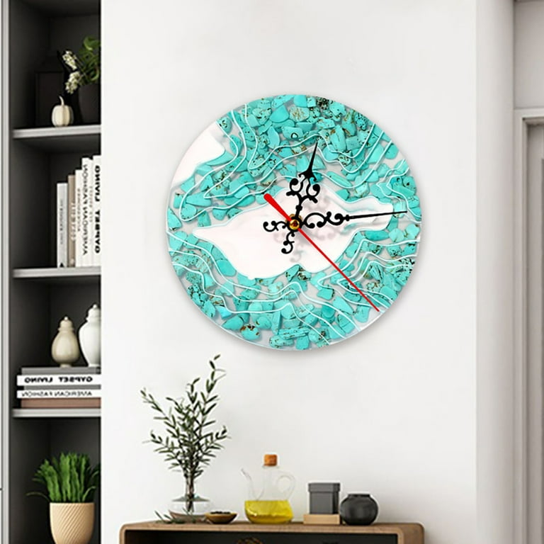 LICHENGTAI Diy Island Epoxy Silicone Wall Clock Crystal Gel