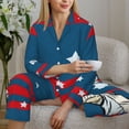 thumbnail image 6 of Picia Astronaut Runs Forward Pattern Women’s Long-Sleeve Sleepwear Set - Soft 2-Piece Loungewear with Pockets, Comfy PJs for Relaxing Nights-X-Large, 6 of 7