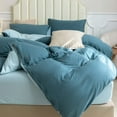 thumbnail image 6 of PURE ERA Reversible 100% Jersey Cotton Duvet Cover Set, Ultra Soft Solid Cerulean Blue/Light Blue Queen, 6 of 6