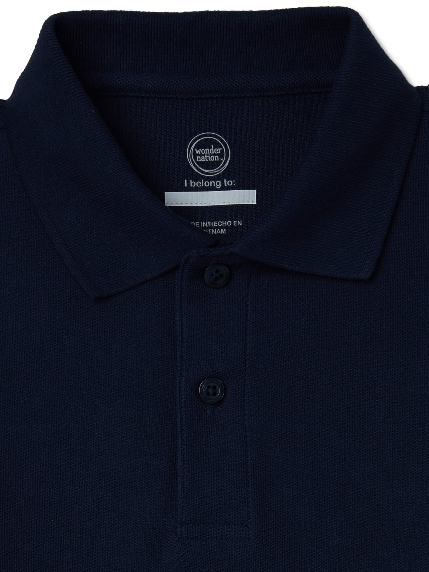 Wonder Nation Boys School Uniform Long Sleeve Pique Polo Shirt, 2-Pack, Sizes 4-18 & Husky
