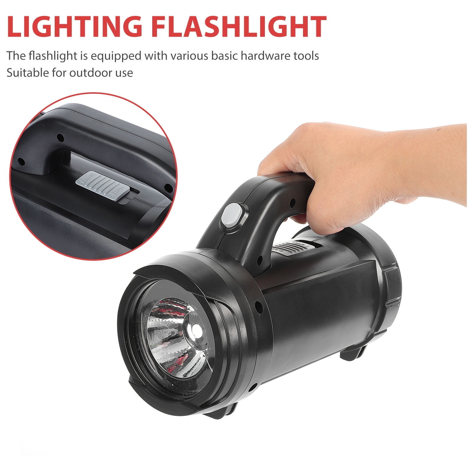 Outdoor Flashlight Kit, Flashlight for Camping with Hand Tool Portable Battery Torch for Camping, Hiking and Home Use Multifunctional Illuminating Tool for Outdoor Activities