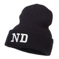 thumbnail image 2 of ND North Dakota Embroidered Long Beanie - Black OSFM, 2 of 5