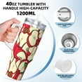 thumbnail image 3 of Cauagu red Fruit Print Stainless Steel Vacuum Insulated Tumbler,40oz Water Bottle with Handle & Flip Straw Reusable Travel Coffee Mug for Women & Men, 3 of 8