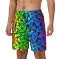 thumbnail image 2 of Haiem Multicolored Butterflies Mens Swim Trunks with Compression Liner 2 in 1 Swimming Shorts Stretch Swimwear Quick Dry,Board Shorts-3X-Large, 2 of 9