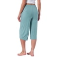 thumbnail image 3 of INSPIRE CHIC Women's High Waisted Pajama Shorts Viscose Comfy Soft Knee Length Long Shorts with Pockets X-large Light Blue, 3 of 6