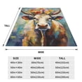 thumbnail image 3 of Balery Oil Painting Flower Cow Manta de Felpa Suave y Acogedora – Cobija de Franela Aterciopelada para Cama, Lavable y Cálida para Sofá, Mascotas, Transpirable-50"x40", 3 of 7