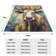thumbnail image 3 of Balery Oil Painting Flower Cow Manta de Felpa Suave y Acogedora – Cobija de Franela Aterciopelada para Cama, Lavable y Cálida para Sofá, Mascotas, Transpirable-50"x40", 3 of 7