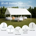 thumbnail image 6 of GOJOOASIS 20x20ft Carport Canopy with All-Season Tarp Waterproof Outdoor Storage Shelter,White, 6 of 9