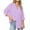 Purple, variant on Women Tops Button Shirts V Neck Loose Blouse Longt Sleeve Casual Work Tunic Pink S