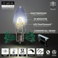 thumbnail image 3 of Wintergreen Lighting C9 LED FlexFilament Christmas Lights, Outdoor Vintage Filament Christmas Lights, Green Wire, Cool White PET Bulbs, 15 Lights, 15 Ft, 3 of 7