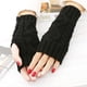 thumbnail image 4 of 2 pares de guantes de invierno cálidos de punto sin dedos para mujer, calentadores de brazos con orificios para los pulgares y tejidos a mano, 4 of 5