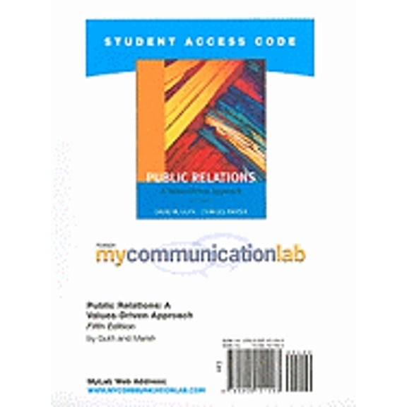 Mycommunicationlab Student Access Code Card for Public Relations (Standalone) (Hardcover) by David W Guth, Charles Marsh