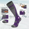 thumbnail image 3 of Loritta Women Merino Wool Ski Socks for Women 2 Pairs,Size 10-13, 3 of 6
