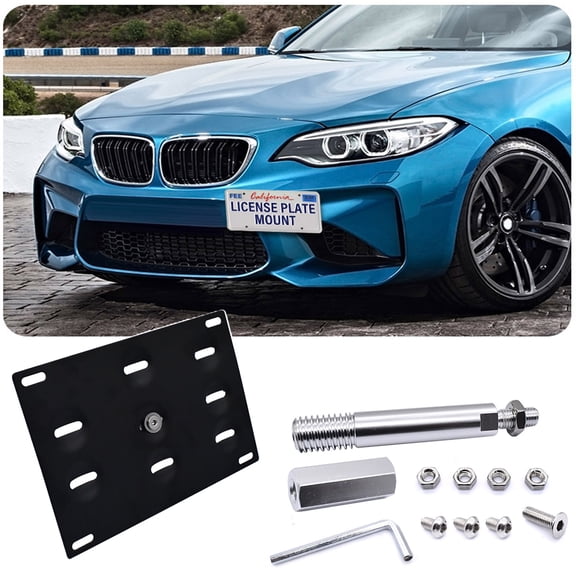 Front Bumper Tow Hook License Plate Mount Tag Bracket For BMW 4-Series 2021-2024