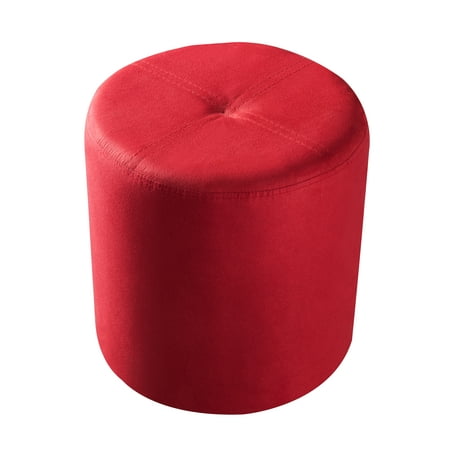 Pilaster Designs Round Ottoman Stool Red Microfiber Canada Pilaster Designs Round Ottoman Stool, Round Red Ottoman