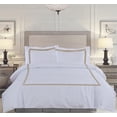 thumbnail image 2 of BedDecor 600TC 100% Egyptian Cotton Taupe Emperor Size 3PC 1PC Duvet and 2 Pillow Case 3-Stripe Embroidery Duvet Cover Set Solid Pattern, 2 of 4