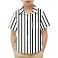 thumbnail image 2 of GigrtiJin Toddler Kids Tee Blouse Striped Turndown Collar Short Sleeve Button Down Shirt Tops with Chest Pocket 2-15 Years, 2 of 7